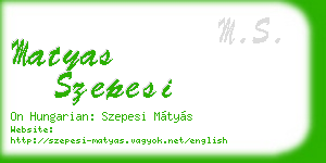 matyas szepesi business card