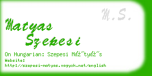 matyas szepesi business card